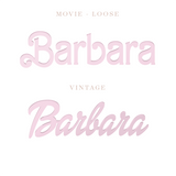 Barbie Font Name Sign