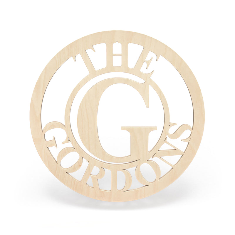 Bullseye Name Wooden Monogram Sign