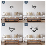 Antler Name Wooden Monogram Sign - Script