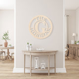 Bullseye Name Wooden Monogram Sign