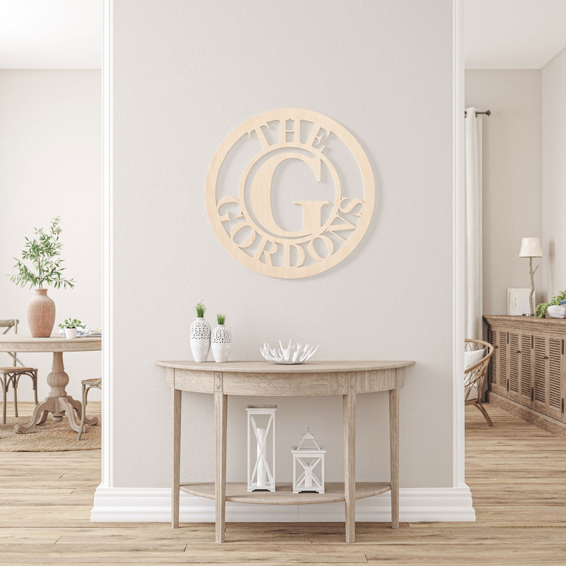 Bullseye Name Wooden Monogram Sign