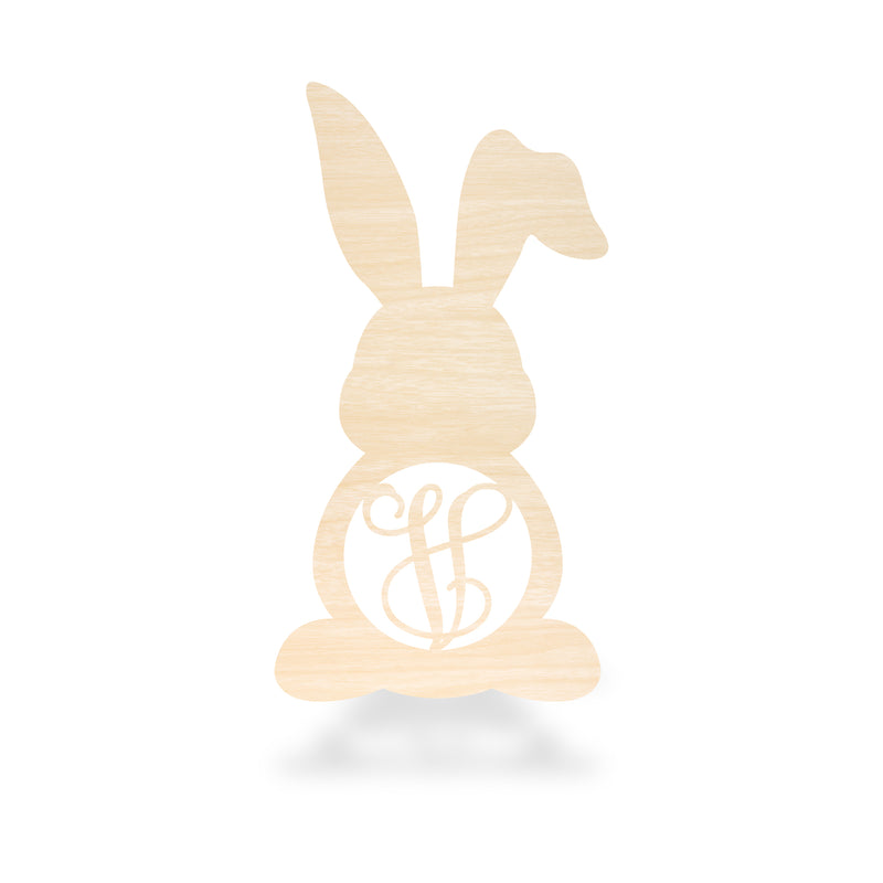 Bunny With Bent Ear Single Monogram Sign