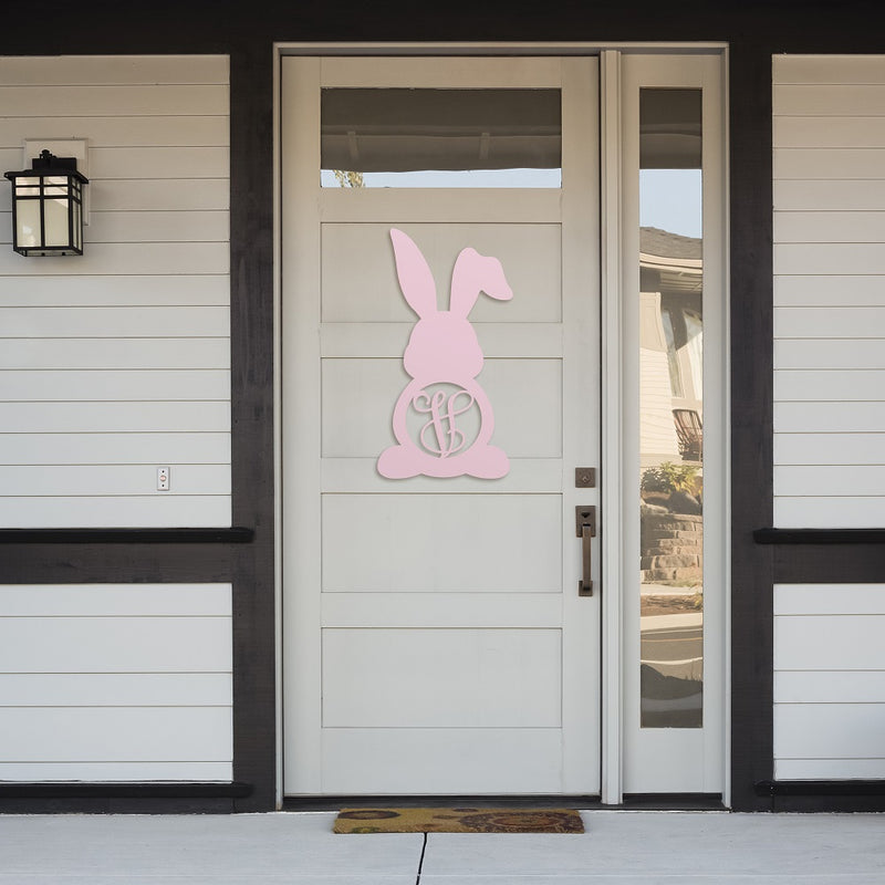 Bunny With Bent Ear Single Monogram Sign