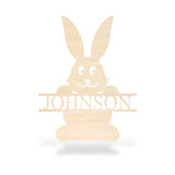 Bunny With Family Name Sign