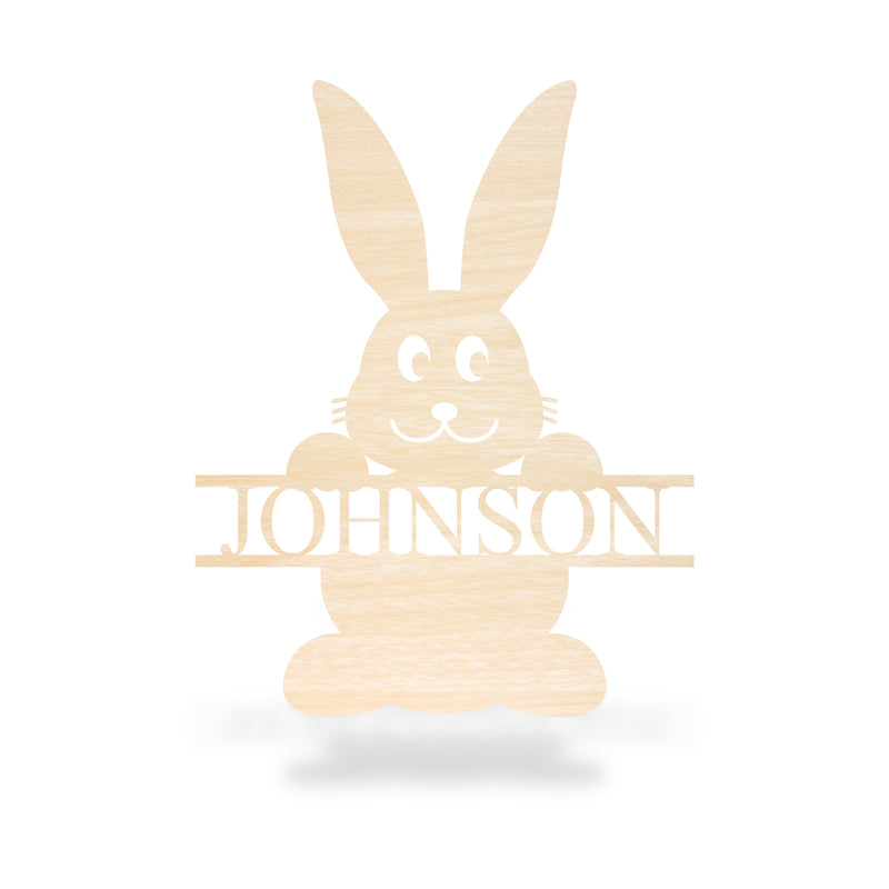 Bunny With Family Name Sign