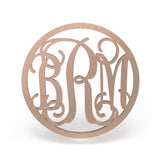 Circle 3-Letter Wood Monogram Sign