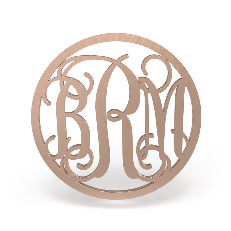 Circle 3-Letter Wood Monogram Sign