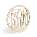 Circle 3-Letter Wood Monogram Sign