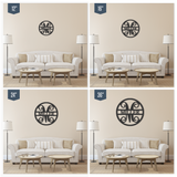 Circle Cut Last Name Wooden Monogram Sign