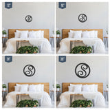Circle Script Letter Wooden Monogram Sign