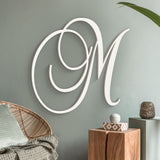 Curved Letter Wooden Monogram Sign