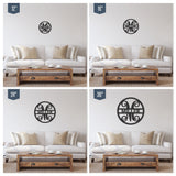 Circle Cut Last Name Wooden Monogram Sign
