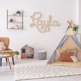 Layla Font - Wooden Monogram Sign