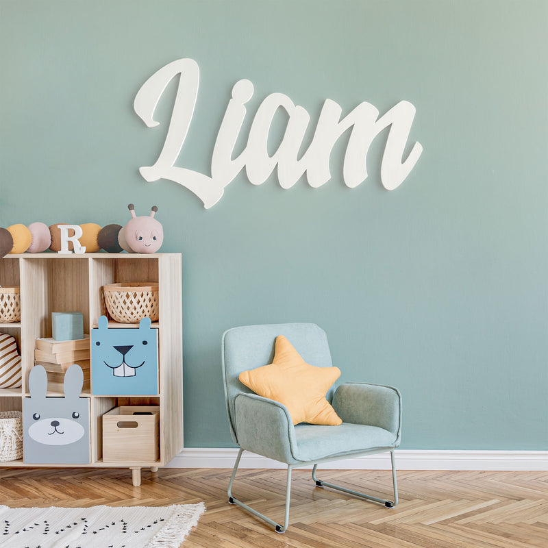 Liam Font - Wooden Monogram Sign