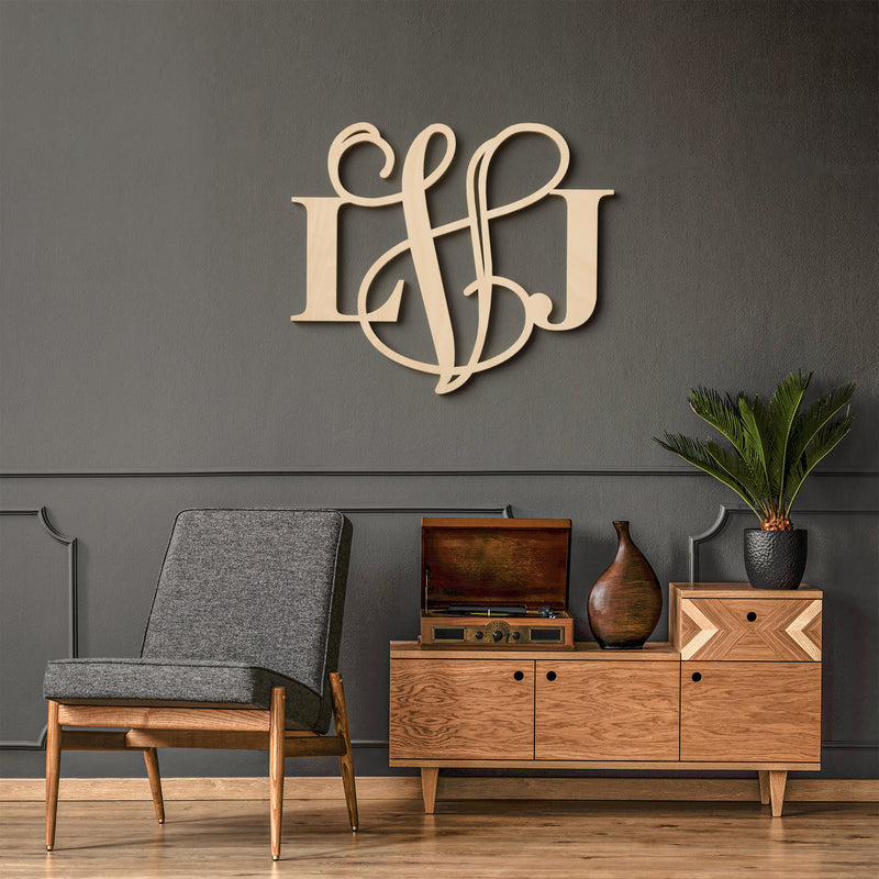 Mixed Wooden Monogram Sign