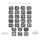 regular monogram font style in every letter