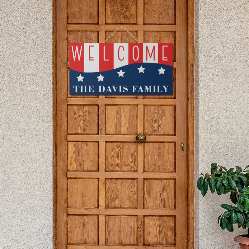 Door Hanger - Personalized Welcome Flag