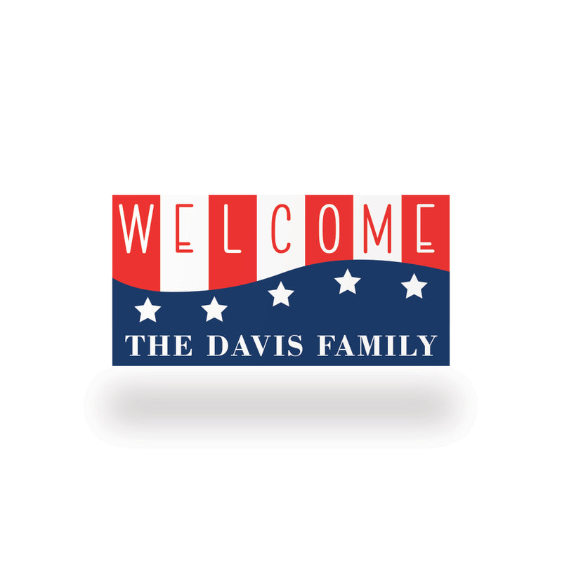 Door Hanger - Personalized Welcome Flag